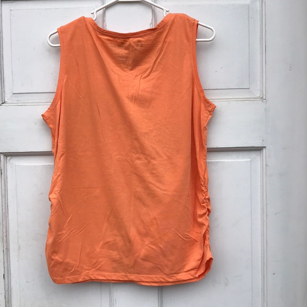 Onque Casuals Leopard Ruched Tank Top L & Sleeveless Green Tie Back Button Top L - Picture 6 of 14
